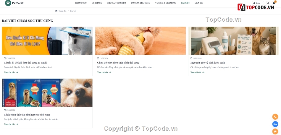 thú cưng,web bán thú,bán website,web bán đồ dùng